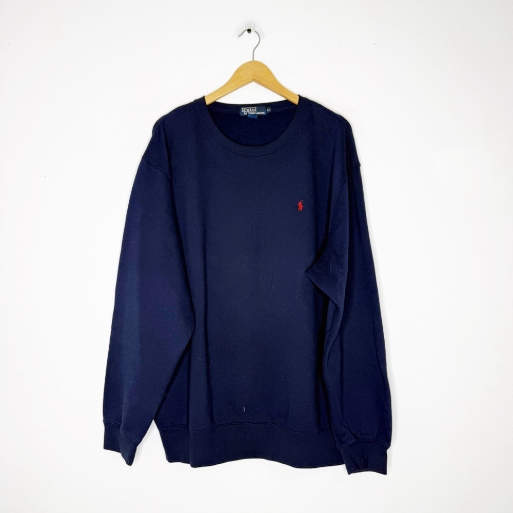 Polo Ralph Lauren Navy Crewneck Sweatshirt XL Cotton Blend Pullover